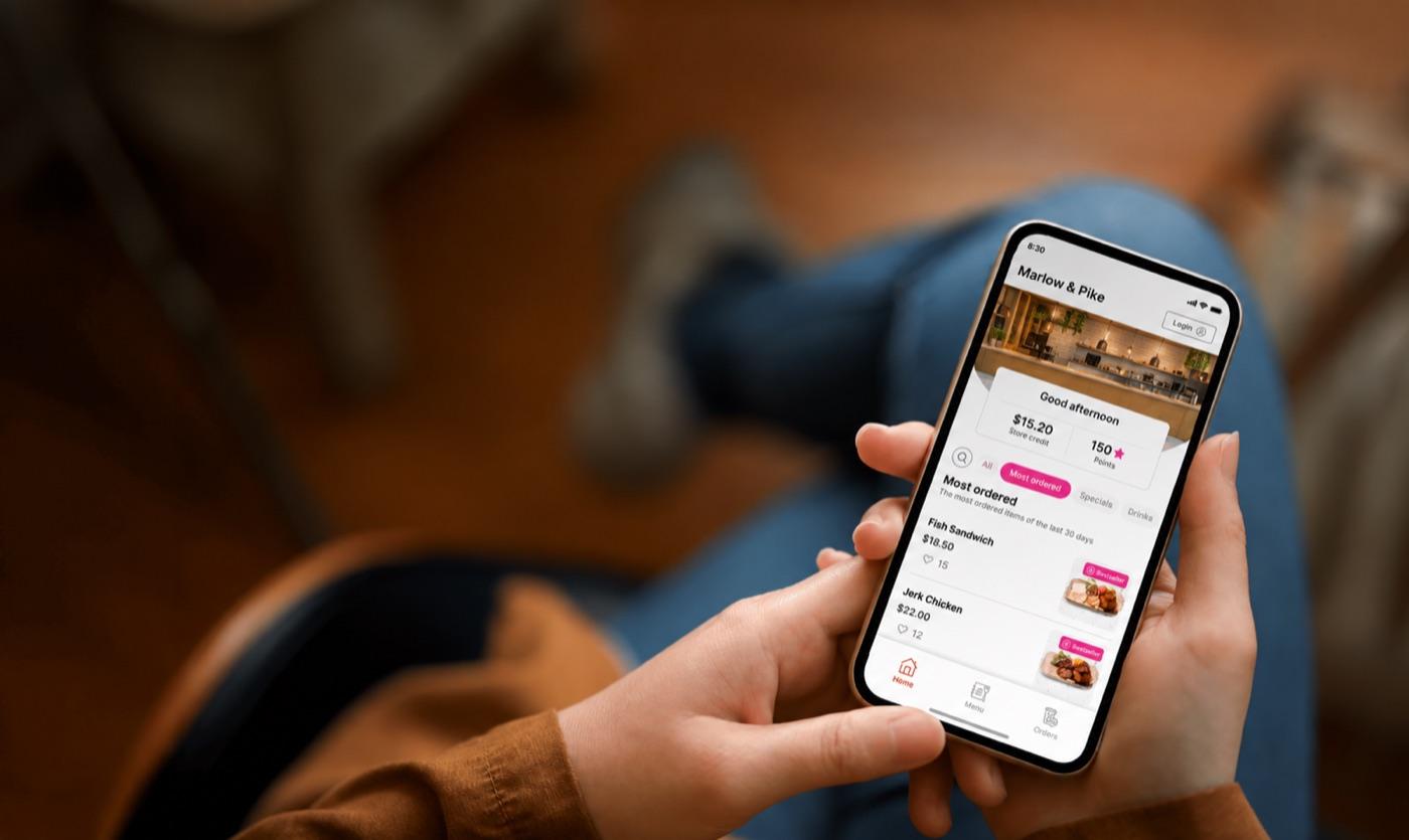 A customer ordering from a restaurant's own ordering page on a phone